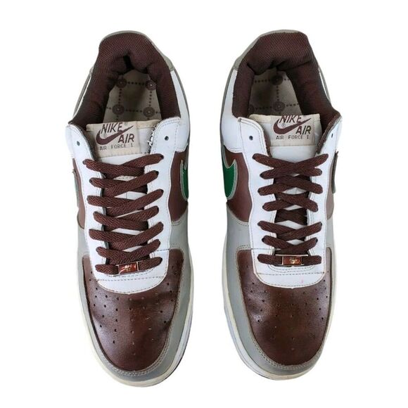 Nike Air Force 1 AF-1 \'82 Sneaker Green Brown White Men Sz 13 Casual 060406 2006 main image 15